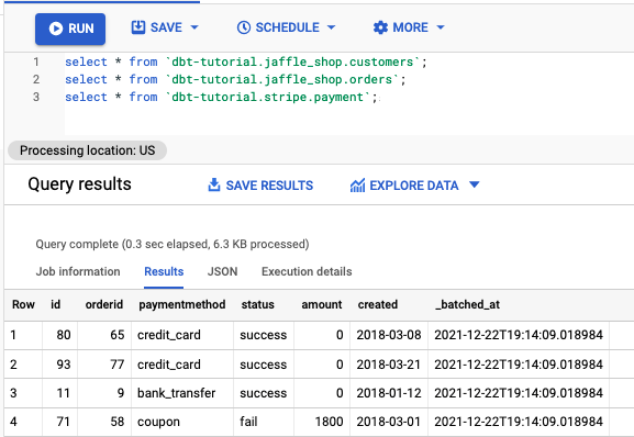 Bigquery Query Results Bigquery Query Results